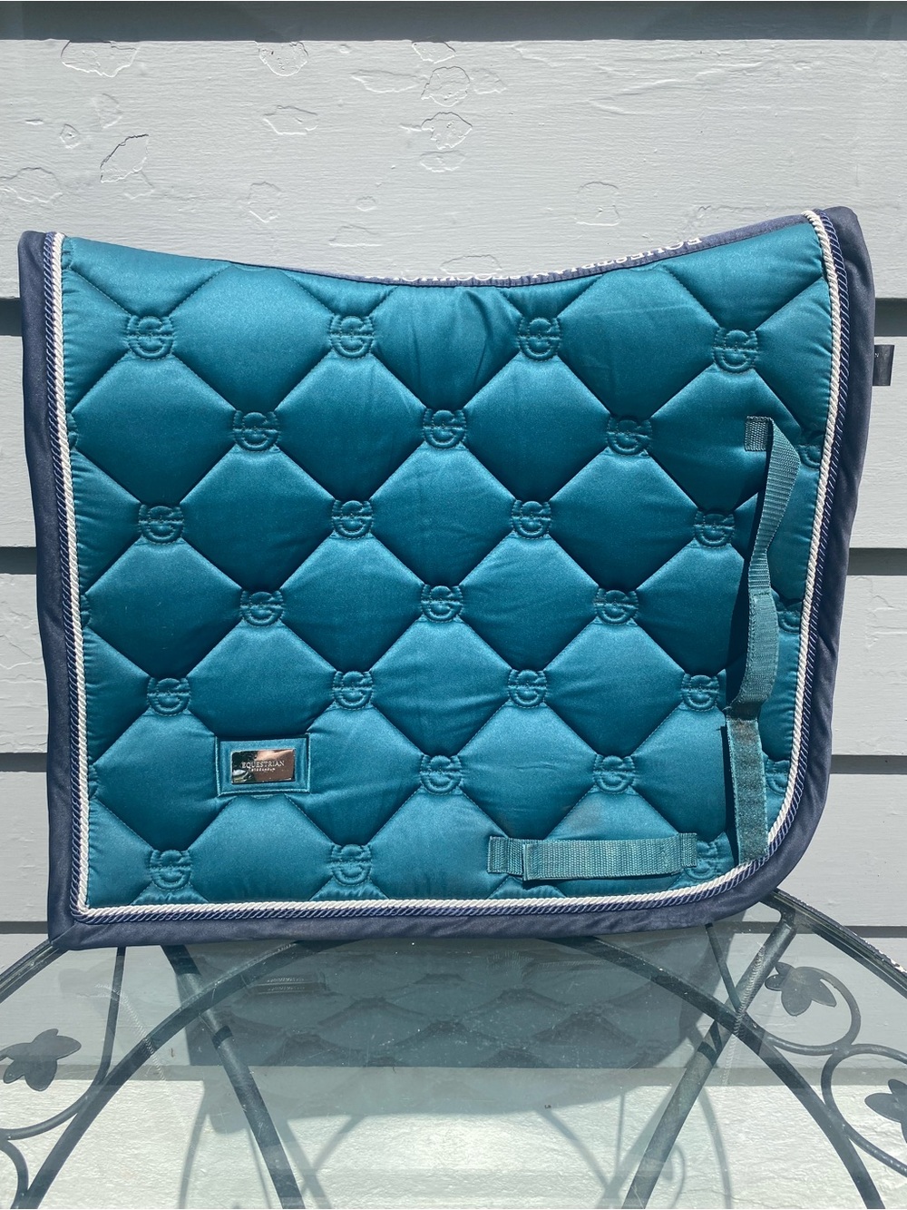 Equestrian Stockholm Dressage Saddle Pad - Teal Quilted Performance Pad